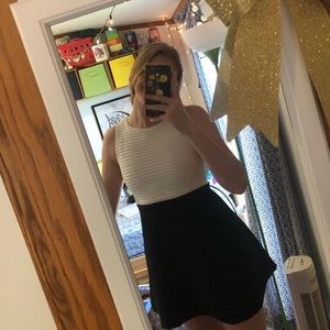 By & By Girls Black and White Colorblock Dress